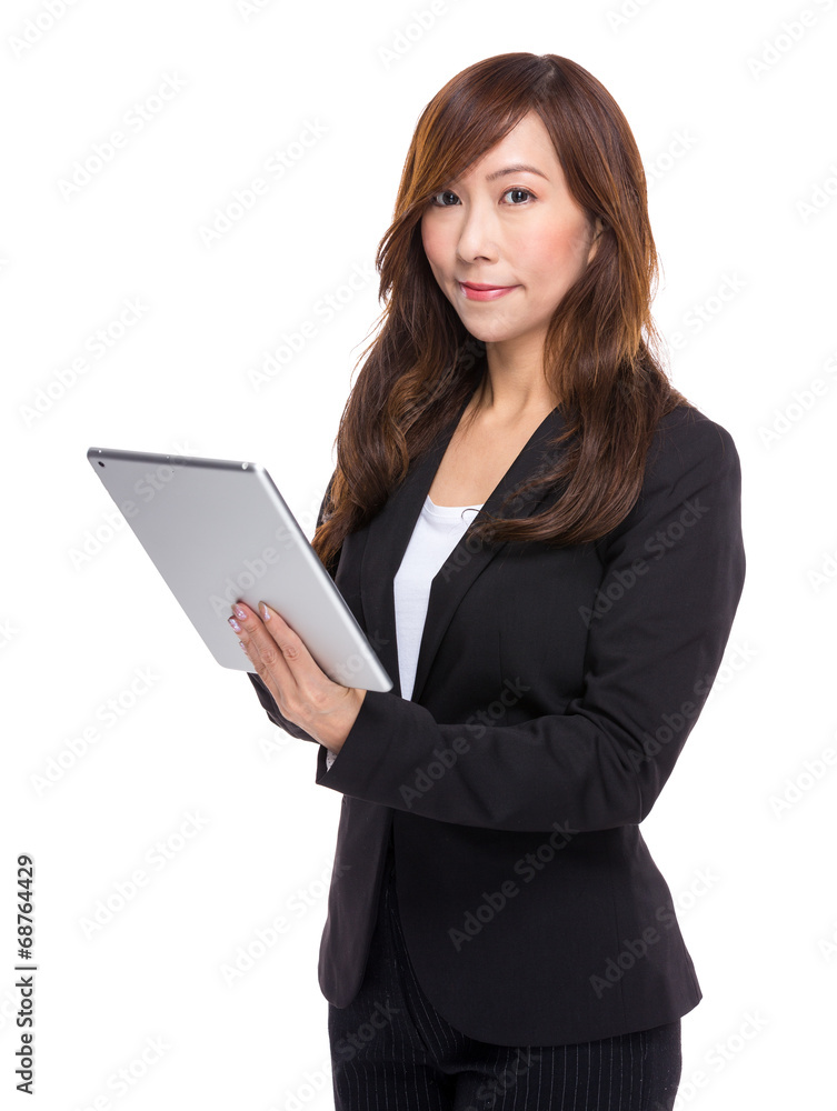 Mature businesswoman use digital tablet Mature businesswoman use digital tablet