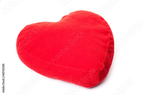 Red heart shaped pillow
