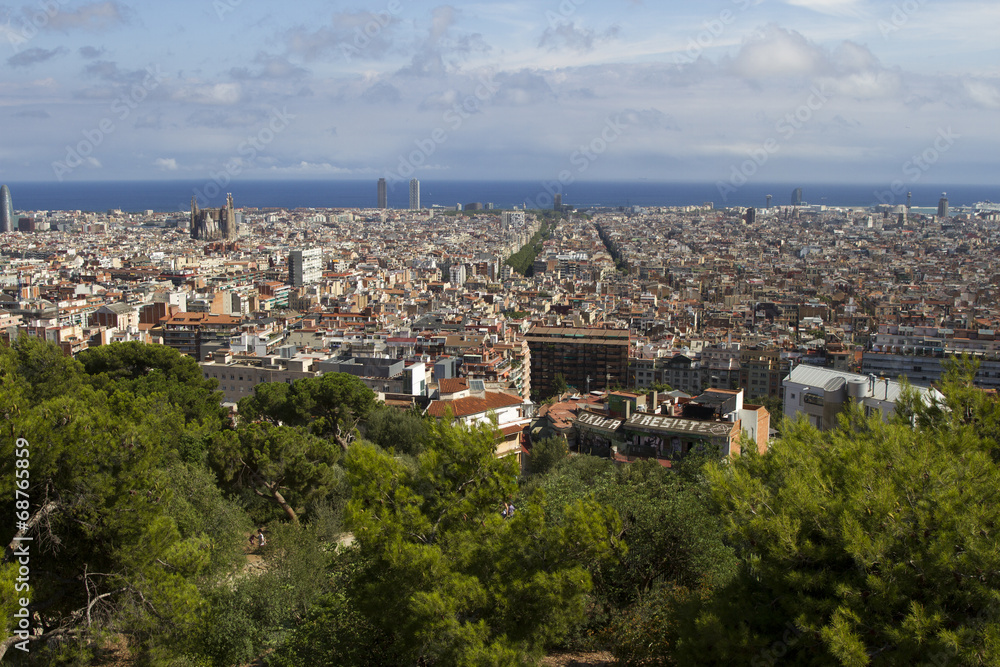 Skyline of Barcelona from Park Güell