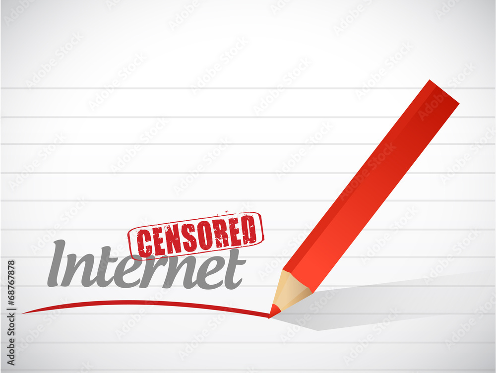 internet censored sign message illustration internet censored sign message illustration