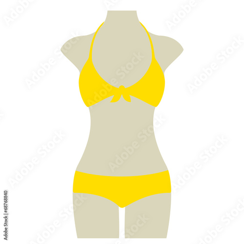 Bikini Sommer Vektor Icon Button