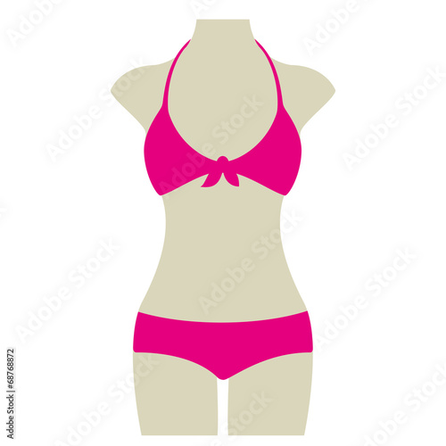 Bikini Sommer Vektor Icon Button