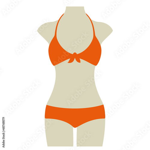 Bikini Sommer Vektor Icon Button