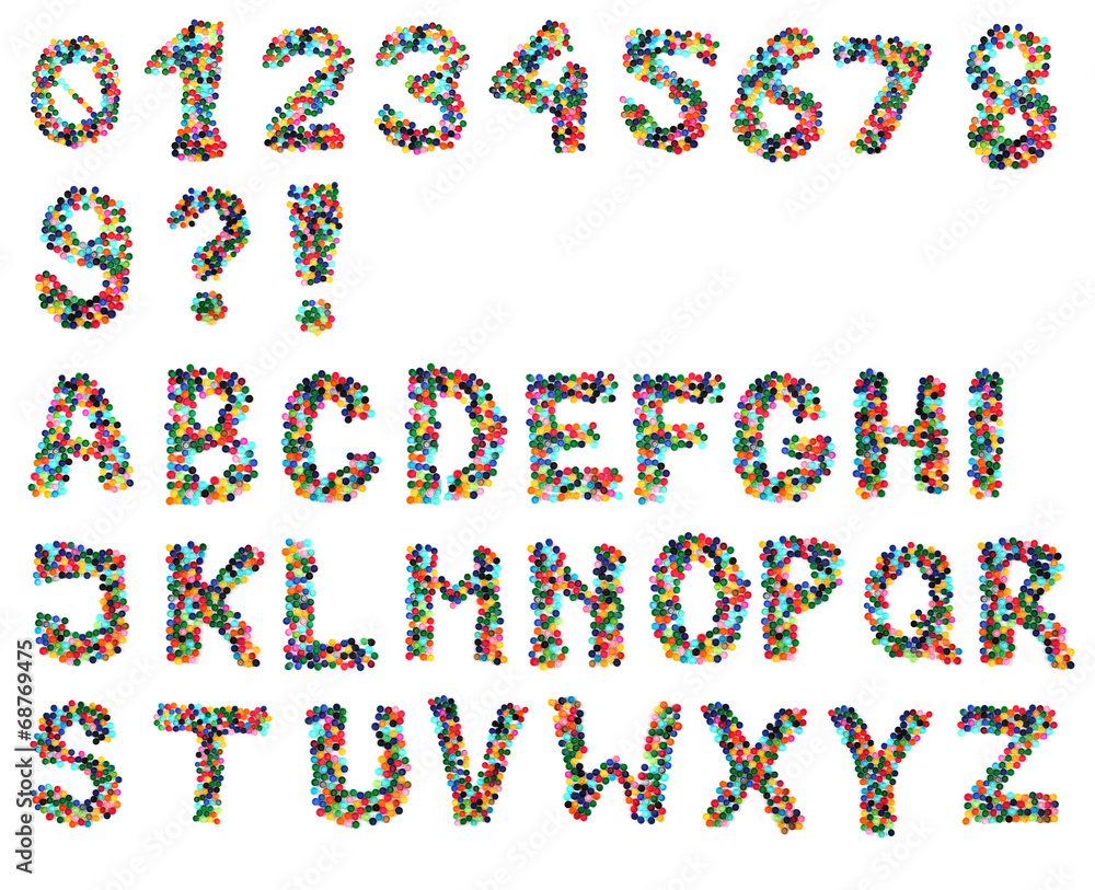 alphabet from plastic caps alphabet from plastic caps