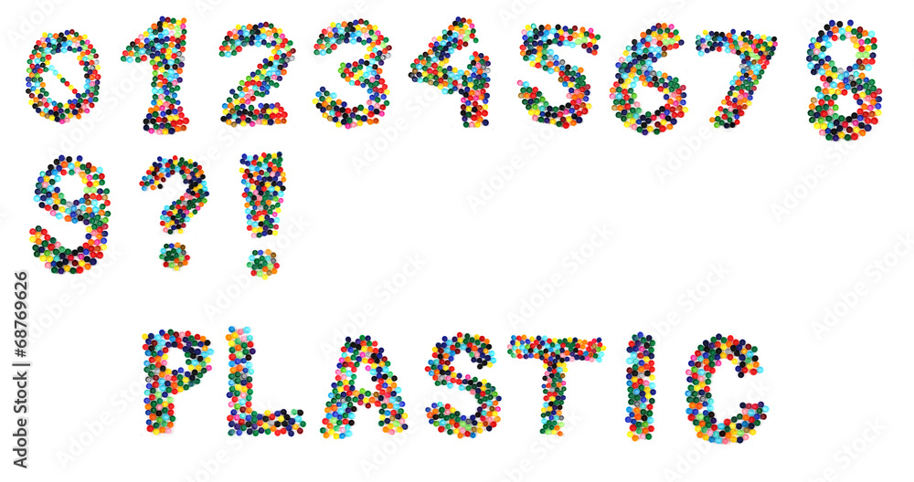 numbers from plastic caps numbers from plastic caps