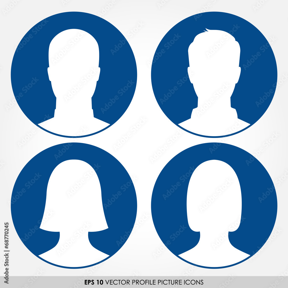 Set of male and female avatar profile pictures Stock Vector | Adobe Stock