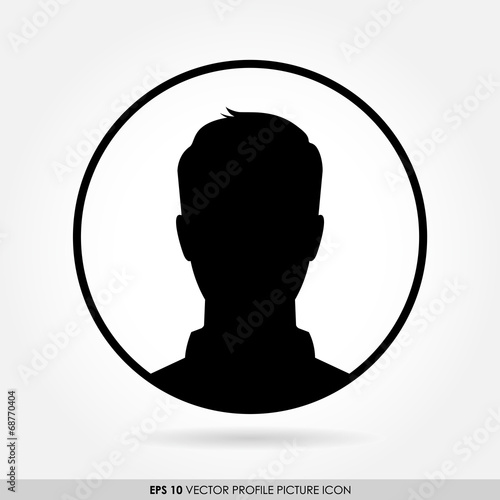 Male avatar profile picture in circle - vector icon