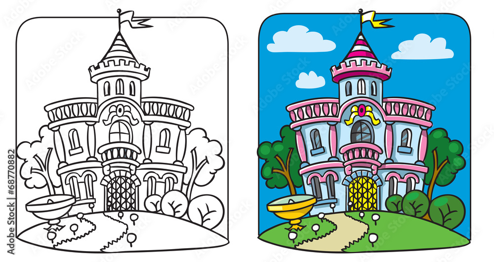 Fairy palace. Coloring book