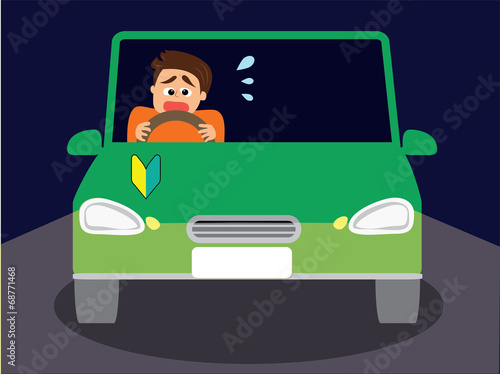 A man scared of driving at night