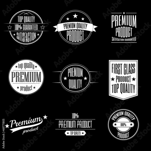 Set of vintage style labels - premium quality products