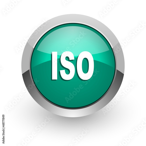 iso green glossy web icon