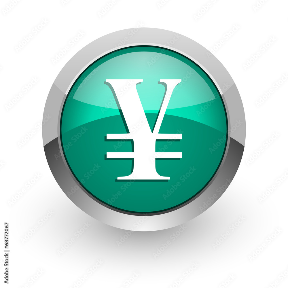 yen green glossy web icon yen green glossy web icon