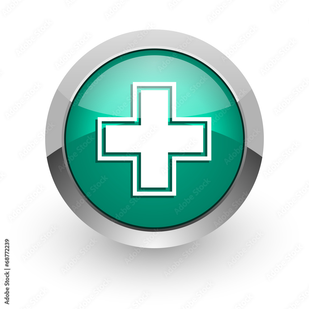 pharmacy green glossy web icon