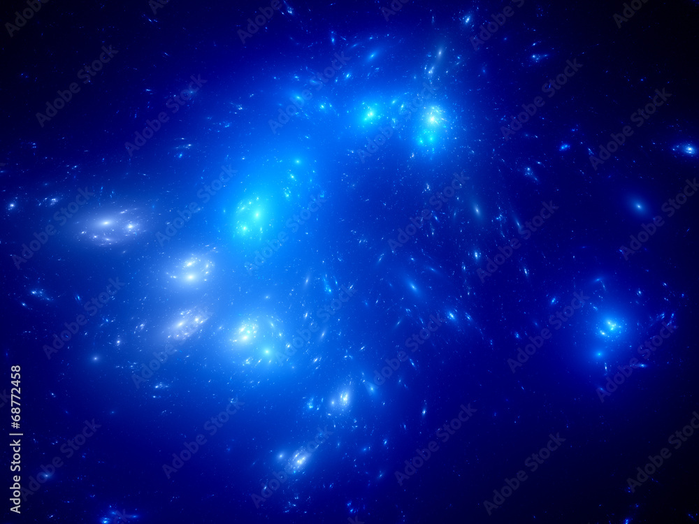 Obraz premium Young blue stars in space