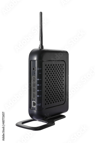 Wireless router isolated on white background
