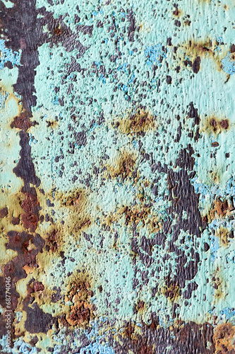 old rusty metal with paint as background