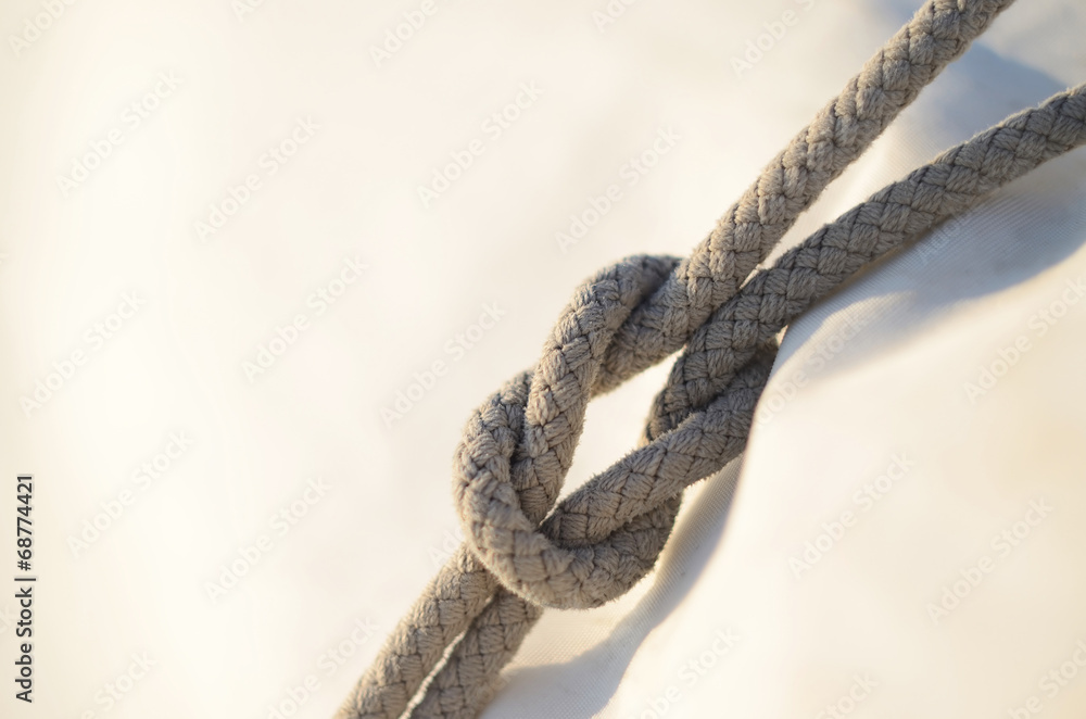 Fototapeta premium Reef knot or square knot, it was used for reefing sails