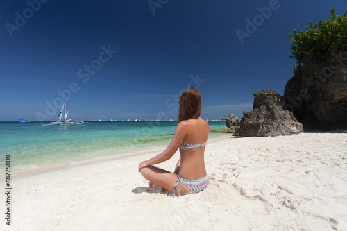 Beautiful woman relaxing on the  beach © Pavel Morozov