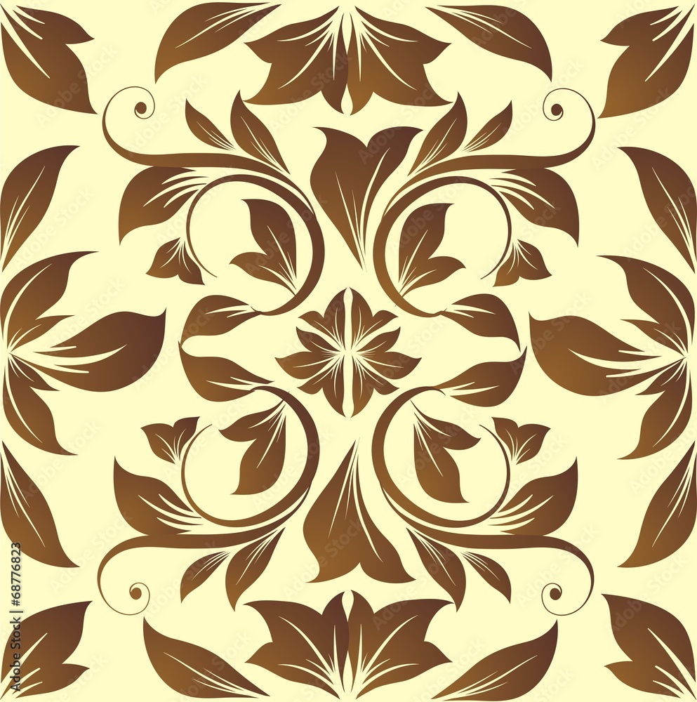 Brown floral vector background Brown floral vector background