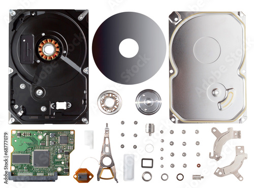 disassembled hard drive