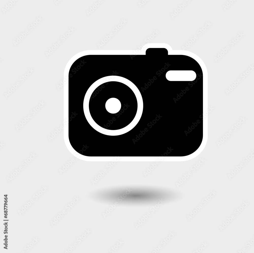 photo or camera icon with shadow. photo or camera icon with shadow.