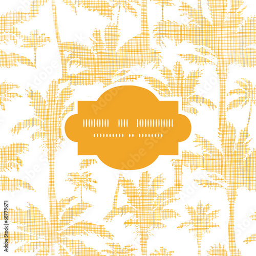 vector palm trees golden textile frame seamless pattern