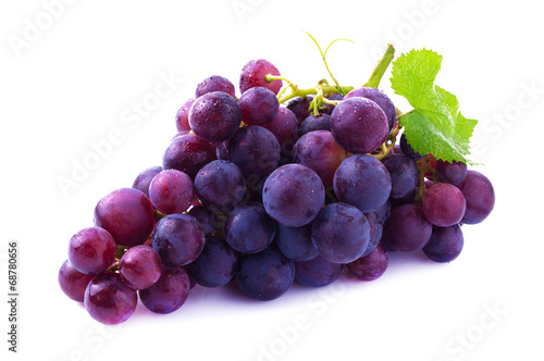 Ripe grapes isolated.