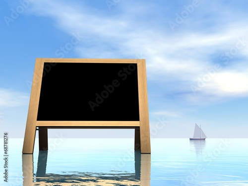 Summer blackboard - 3D render