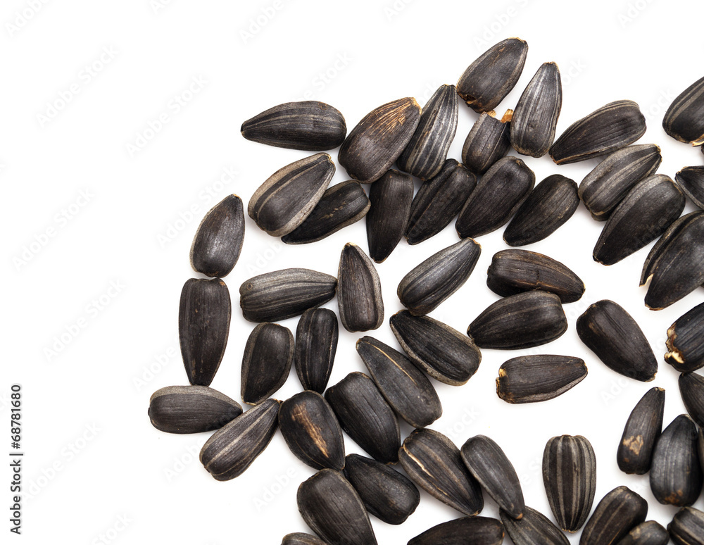 black seeds on a white background black seeds on a white background