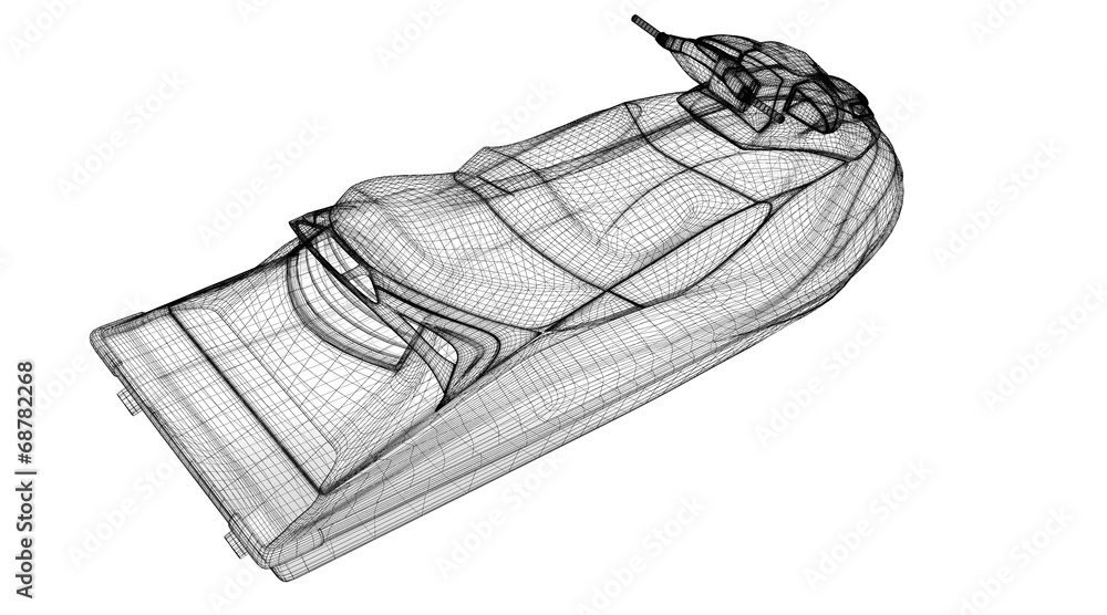 Jetski isolated front view Jetski isolated front view