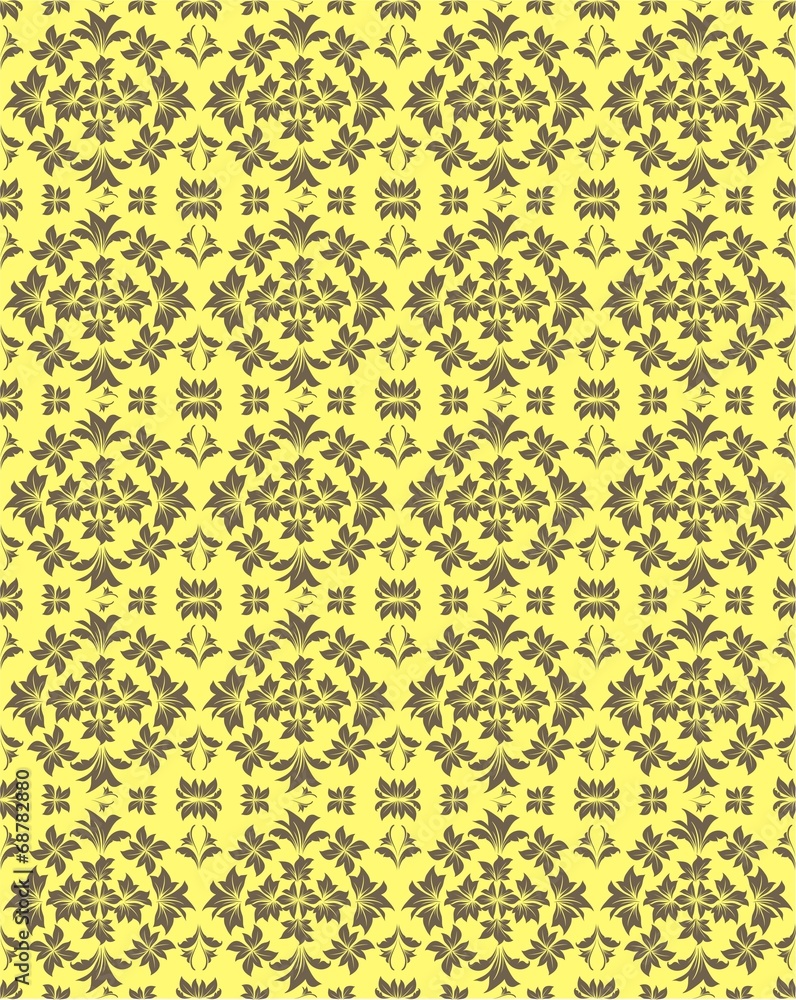 Yellow floral vector background