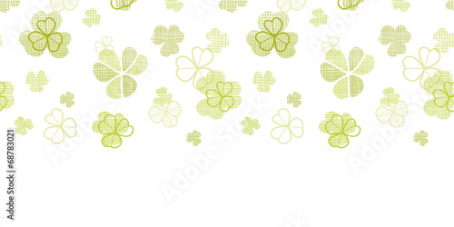 clover textile textured line art horizontal seamless pattern
