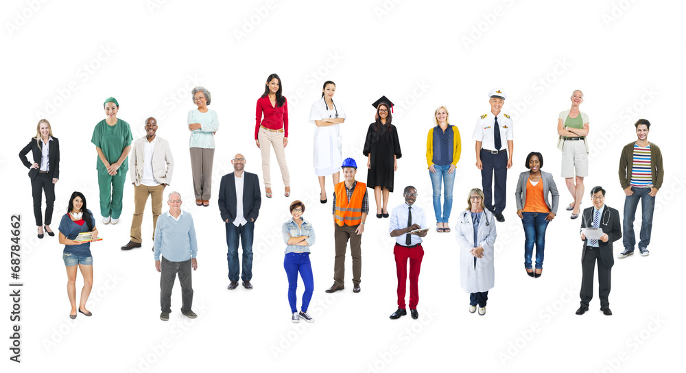 Group of Multiethnic People with Different Jobs Group of Multiethnic People with Different Jobs