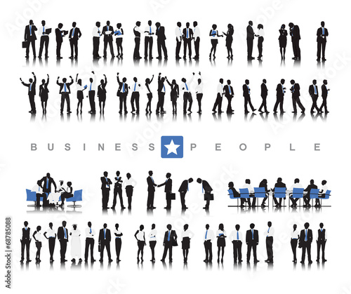Silhouettes of Successful Business People Working