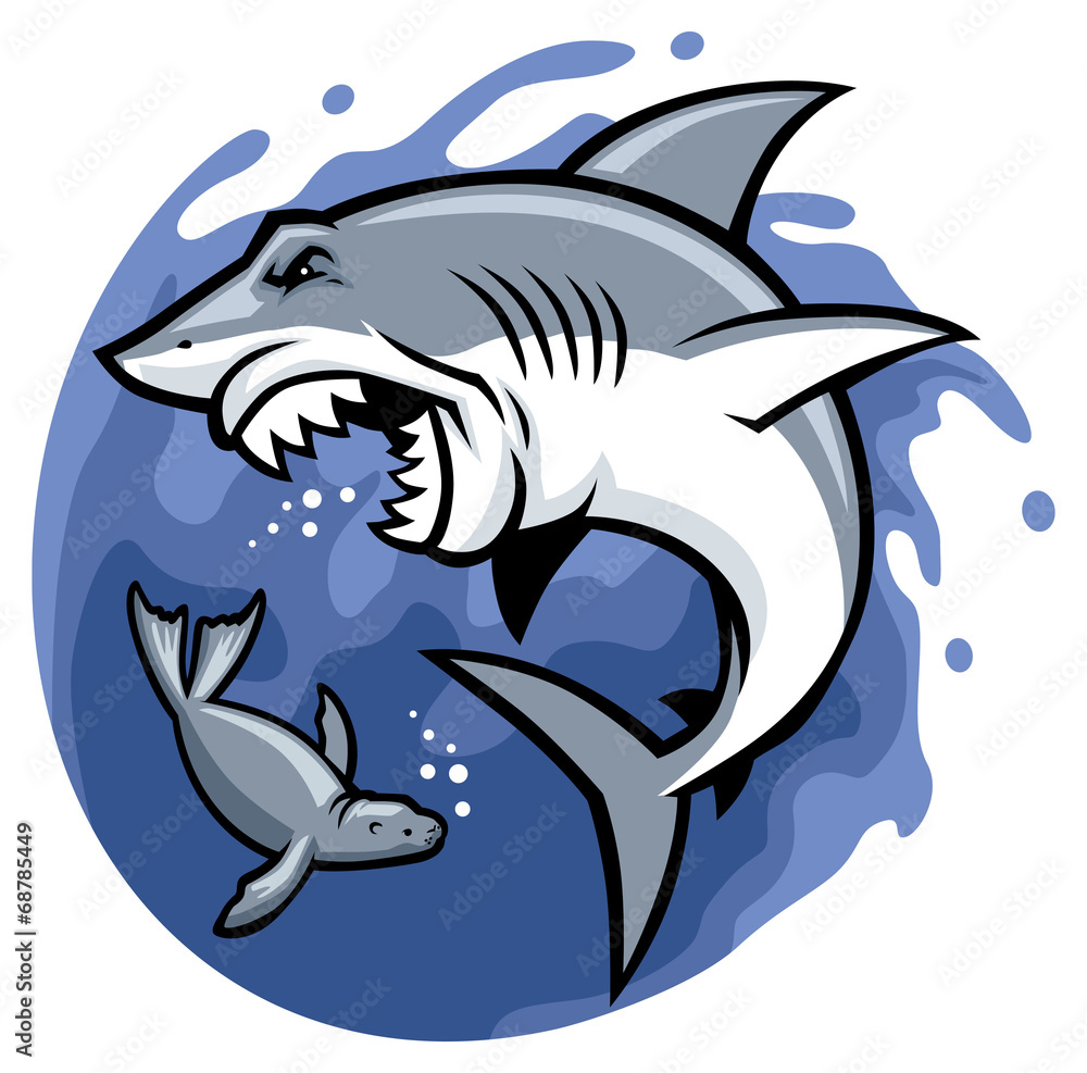 Fototapeta premium shark and seal