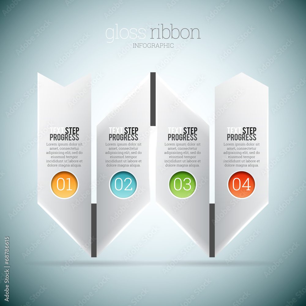 Gloss Ribbon Infographic - obrazy, fototapety, plakaty 