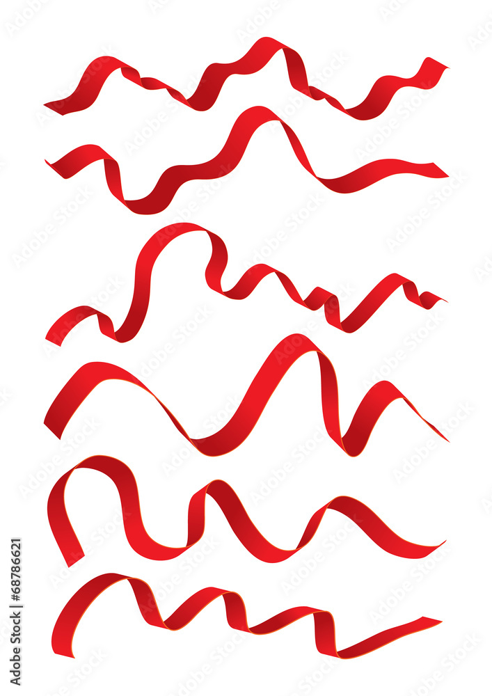 Naklejka premium Set of red ribbons design