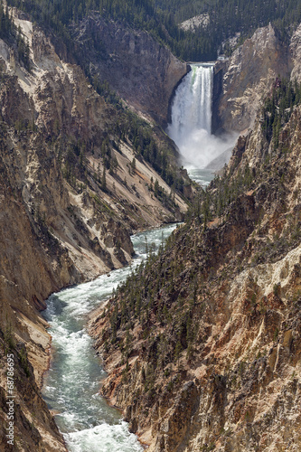 Lower Falls at Yellowstone National Park  Wyoming