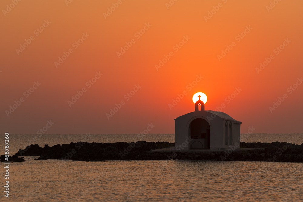 Church Silhouette In Greece