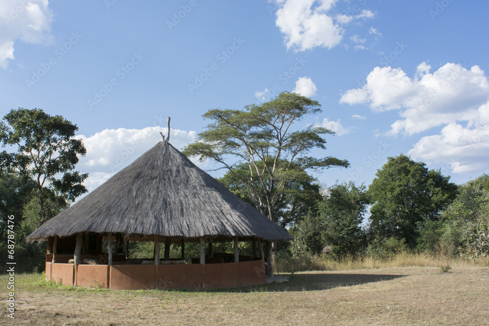 typical African hut made of straw