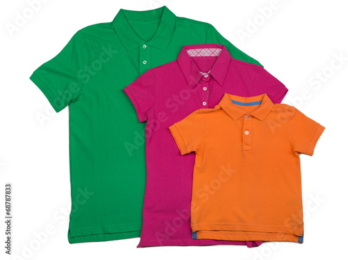 polo shirt template in colors isolated on white