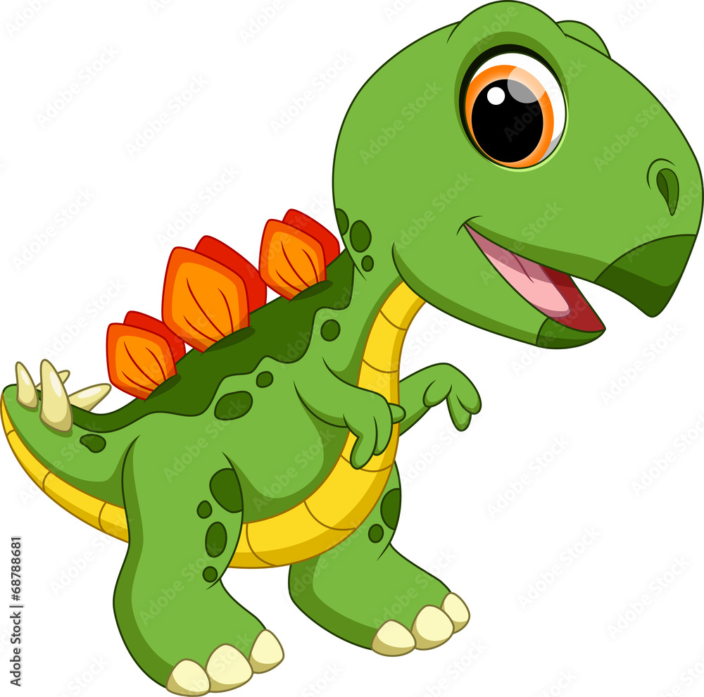 Obraz premium Cute baby stegosaurus cartoon
