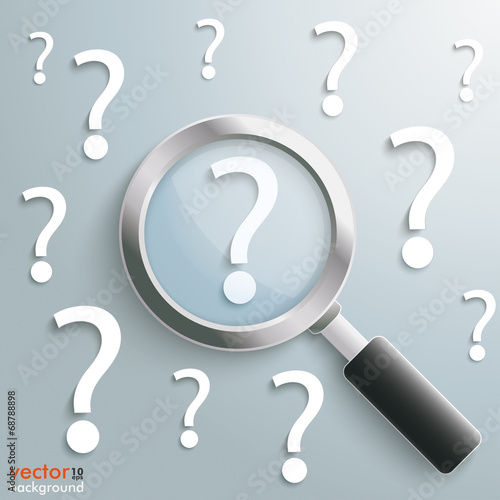 White Question Marks Loupe