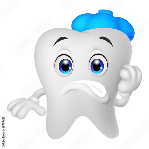 Sick tooth cartoon