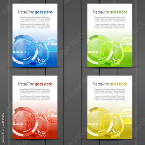 Collection of business flyer template, brochures, cover design