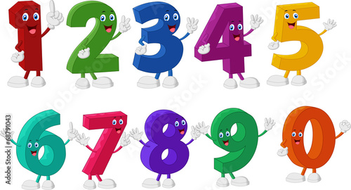Funny Numbers Cartoon Characters