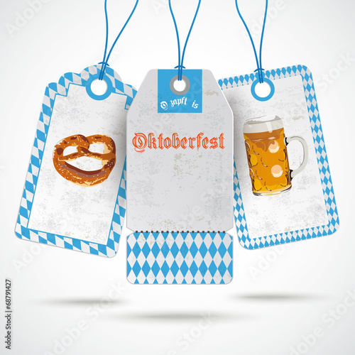 Oktoberfest Price Stickers Beer Pretzel PiAd