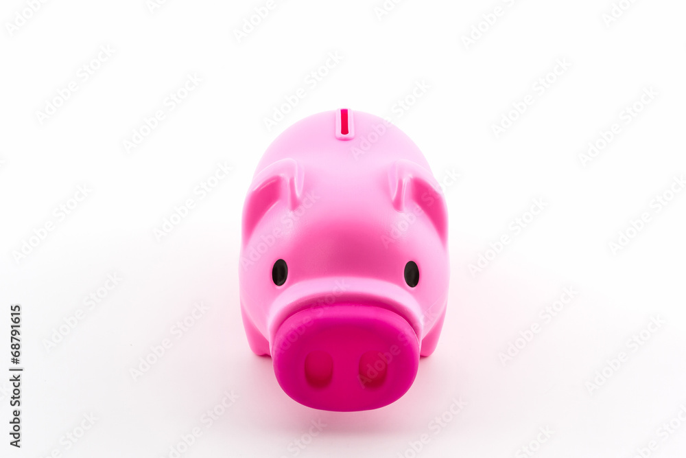 Pink piggy bank saving. Pink piggy bank saving.