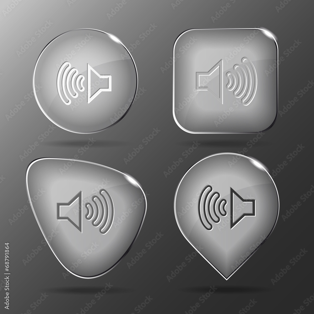 Loudspeaker. Glass buttons. Vector illustration. Loudspeaker. Glass buttons. Vector illustration.
