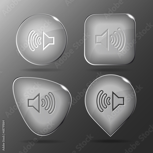 Loudspeaker. Glass buttons. Vector illustration.